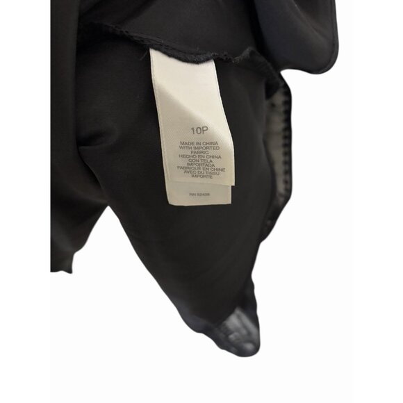 Bicé Petite Black Chiffon Cowl Neck Flutter Sleeve Dress 10P - Picture 4 of 8